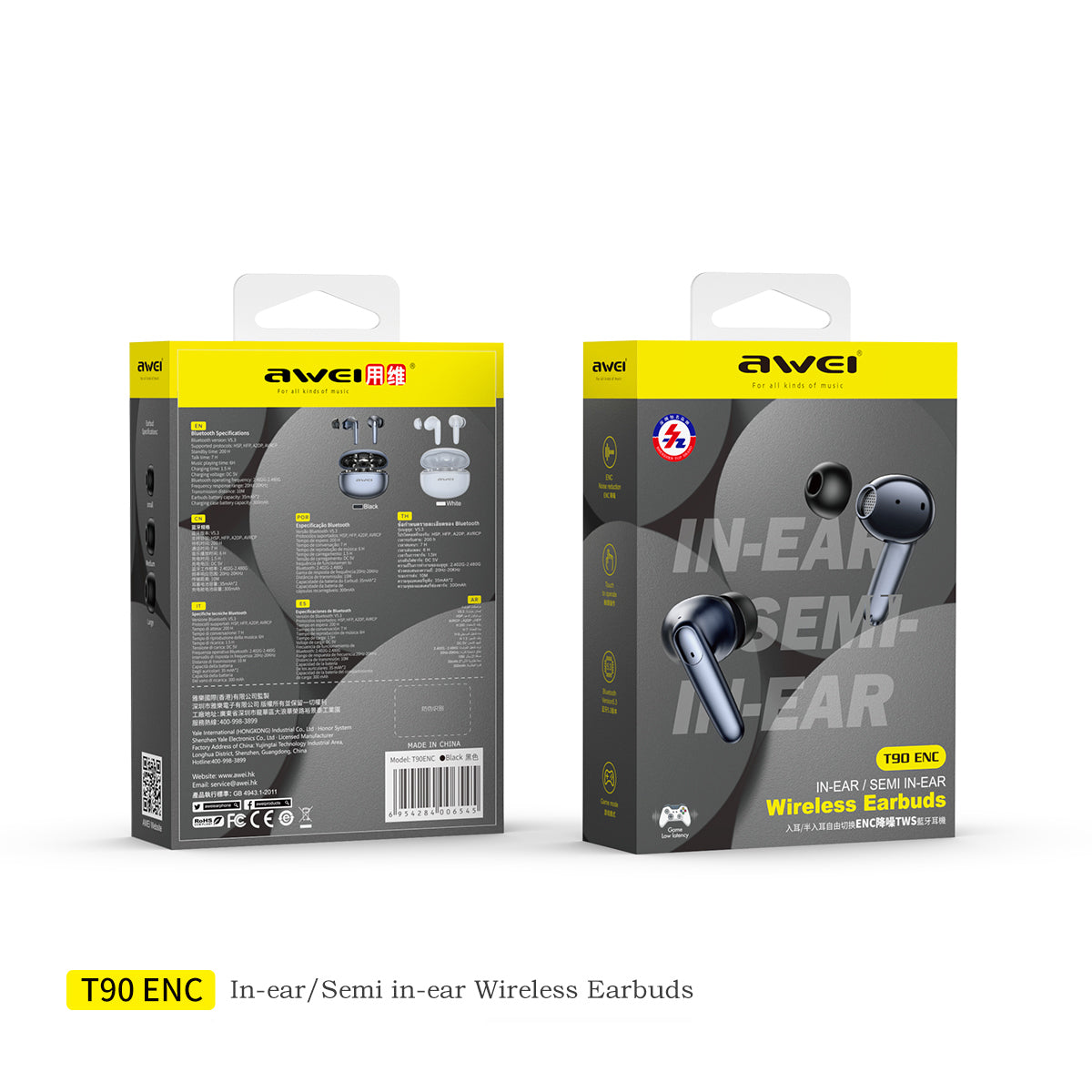 AWEI T90 ENC In-ear/Semi In-ear Earphones