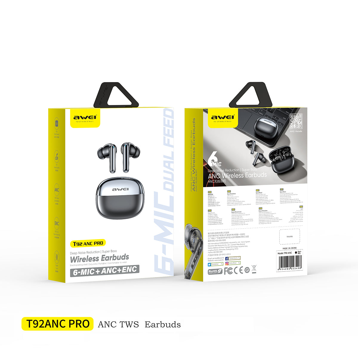 AWEI T92 ANC Pro Sound Audio Earphone