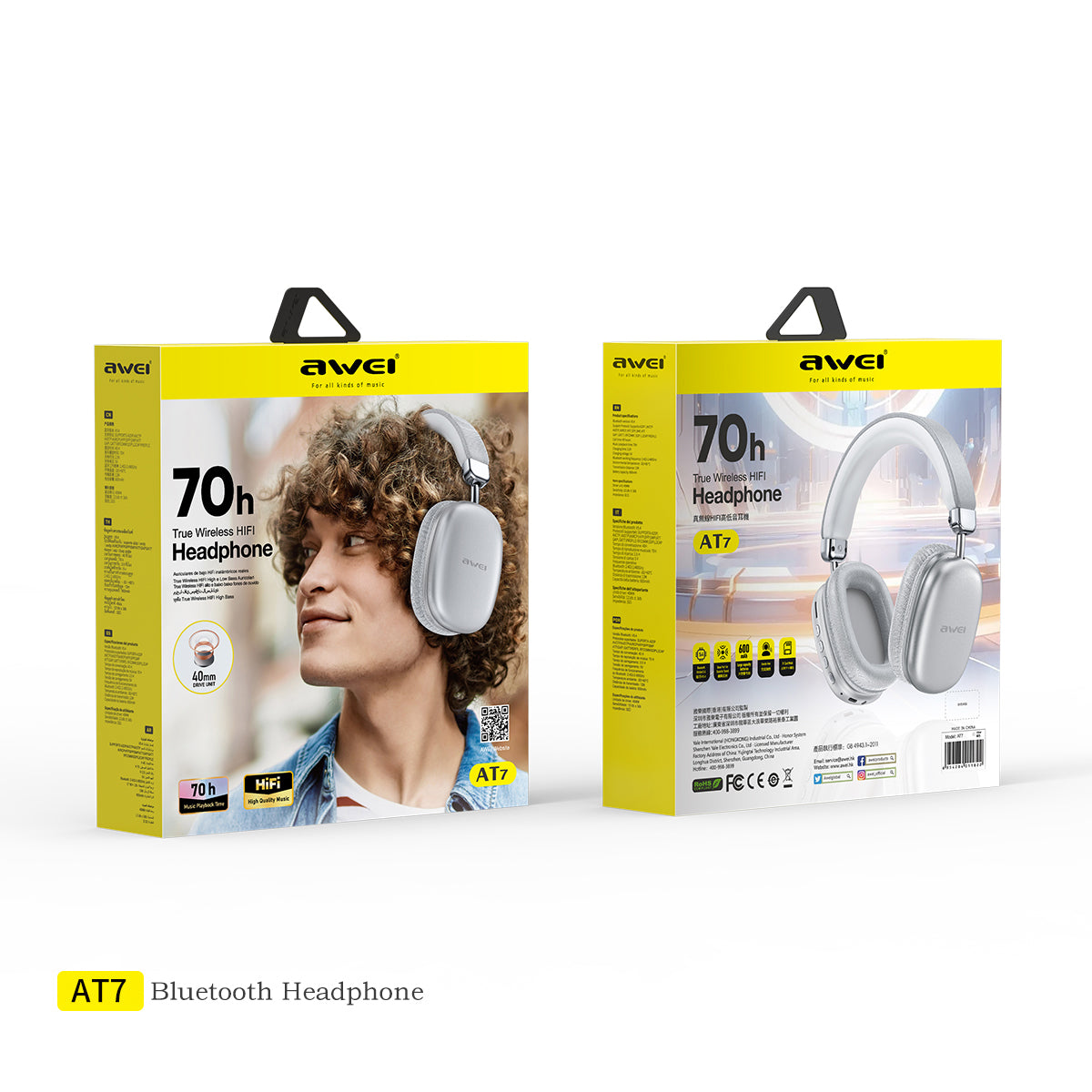 AWEI AT7 Bluetooth Hi-fi Stereo Headset