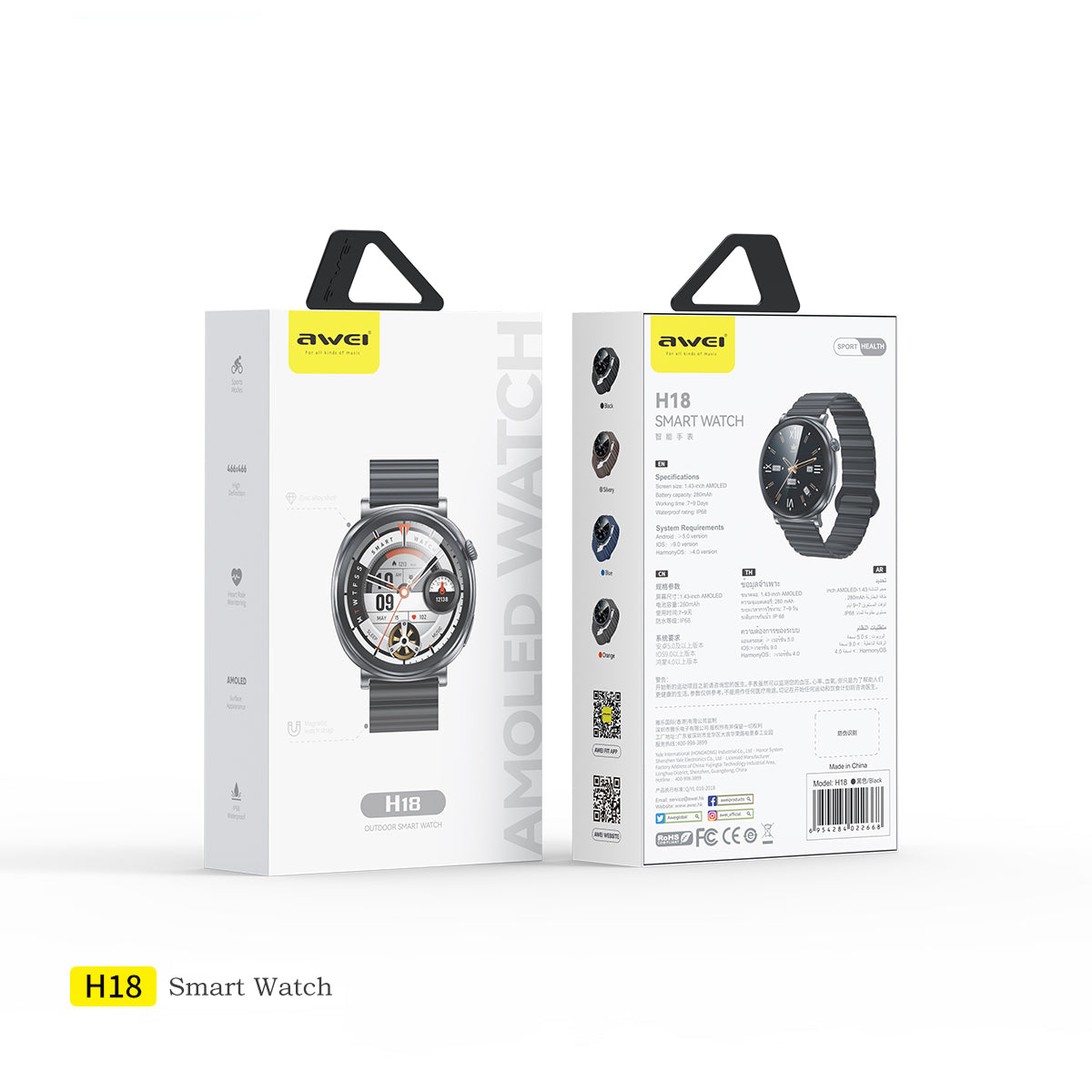 AWEI Watch Series 18 AMOLED Display Smartwatch