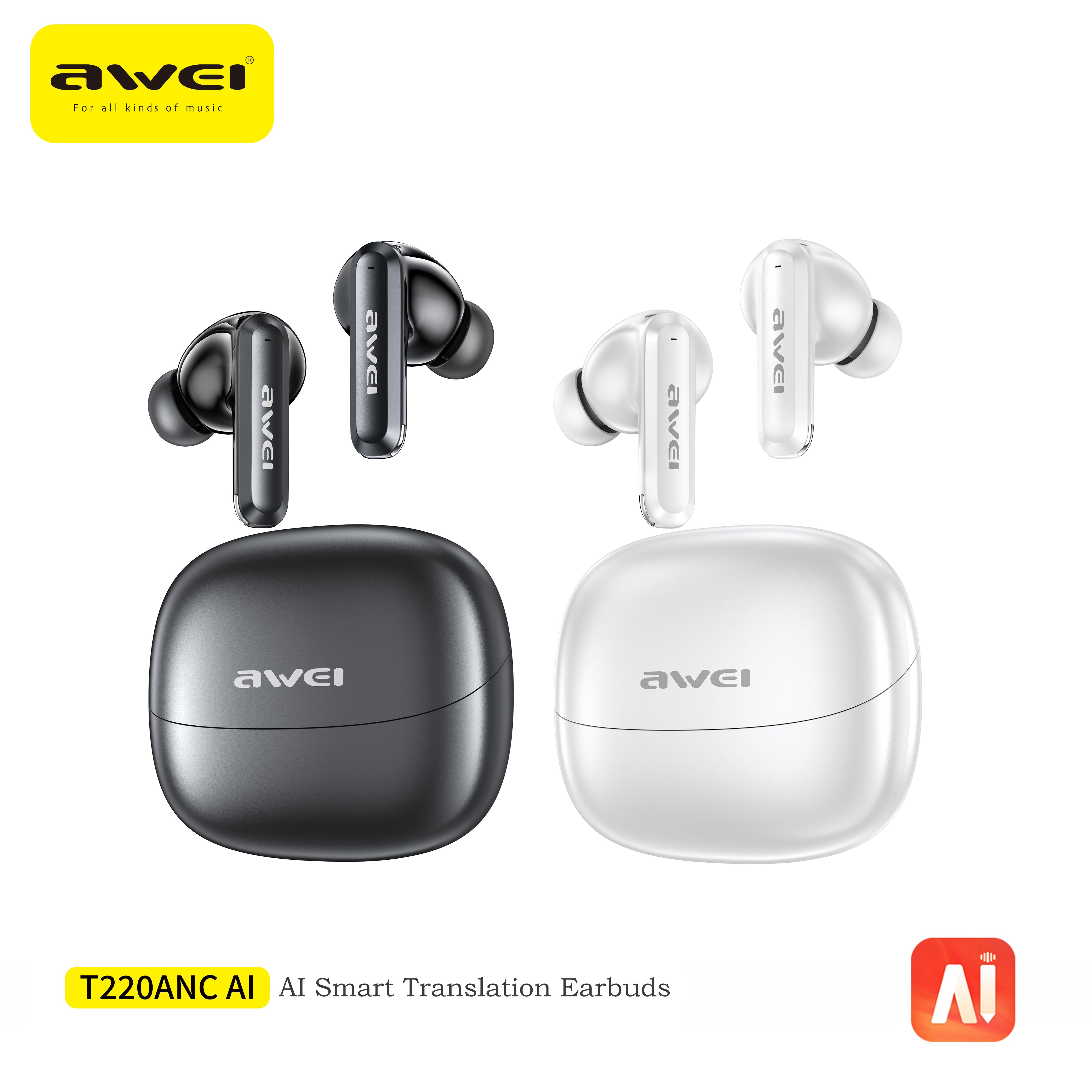 Awei T220 ANC Al DrivenTrue Bluetooth Headset